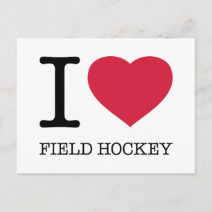 I LIEBE FELD HOCKEY POSTKARTE