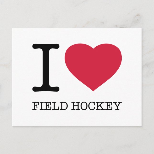 I LIEBE FELD HOCKEY POSTKARTE (Vorderseite)