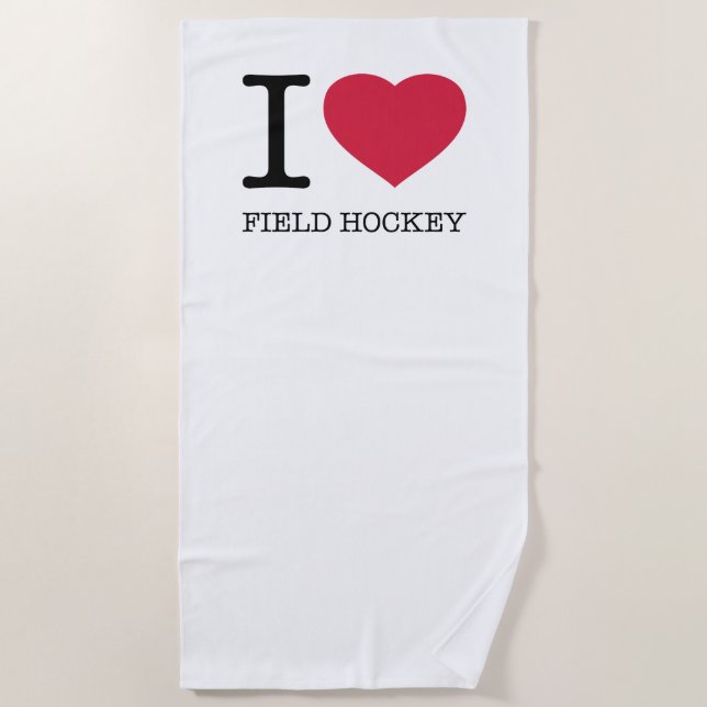 I LIEBE FELD HOCKEY STRANDTUCH (Vorderseite)