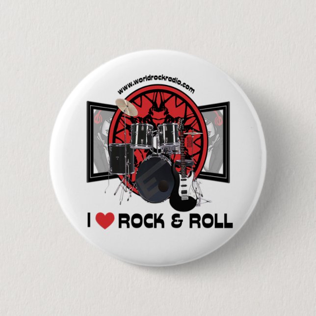 I Liebe-Felsen u. Rollenknopf Button (Vorderseite)