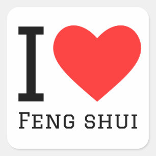 I Liebe feng shui Quadratischer Aufkleber
