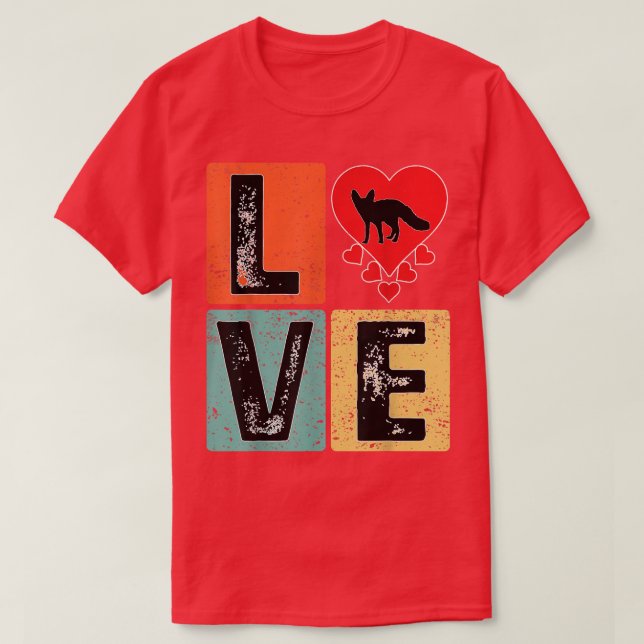 I Liebe Fennec fox Animal Lover Valentine Day Fen T-Shirt (Design vorne)