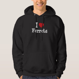 I Liebe Ferrets Herz personalisiert Hoodie