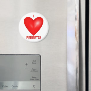 I Liebe Ferrets mit dem Roten Herz Magnet