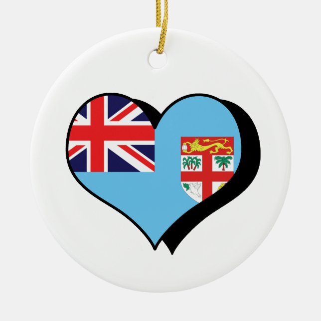 I Liebe Fidschi-Ornament Keramikornament (Vorne)