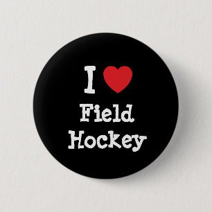I Liebe Field Hockey-Herz-Brauch personalisiert Button