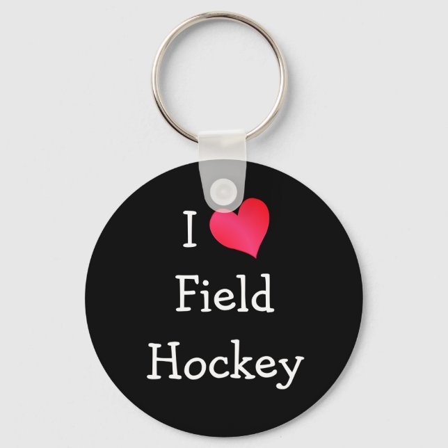 I Liebe Field Hockey Schlüsselanhänger (Vorderseite)