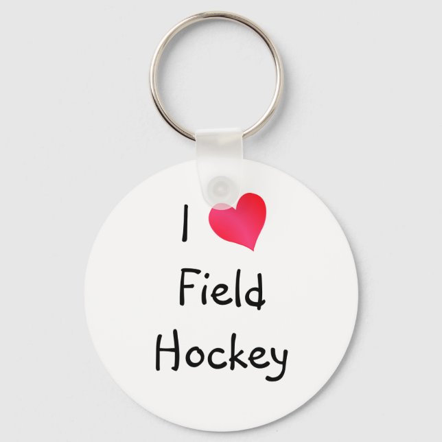 I Liebe Field Hockey Schlüsselanhänger (Vorderseite)