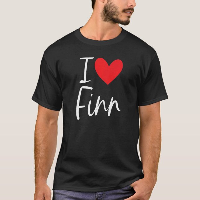 I Liebe Finn Name Personalisiert Girl Frau Beste F T-Shirt (Vorderseite)
