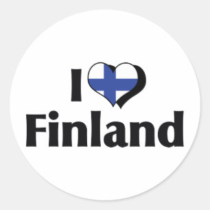 I Liebe Finnland Flagge Runder Aufkleber