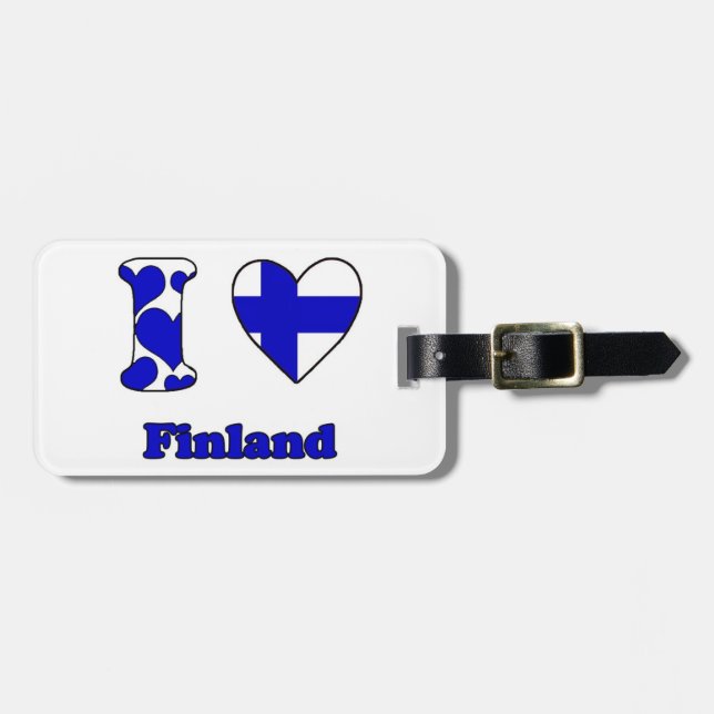 I Liebe Finnland Gepäckanhänger (Vorderseite horizontal)