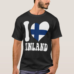 I Liebe Finnland I Liebe Helsinki Finnland Flaggen T-Shirt