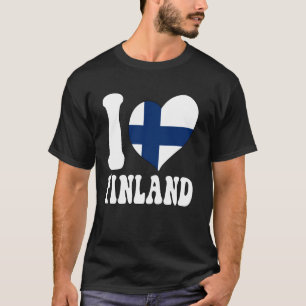 I Liebe Finnland I Liebe Helsinki Finnland Flaggen T-Shirt