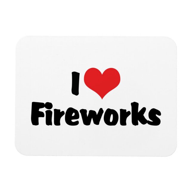 I Liebe Fireworks Magnet (Horizontal)