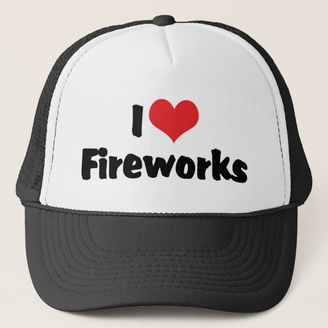 I Liebe Fireworks Truckerkappe (Vorderseite)