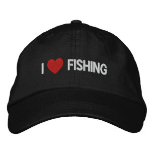 I Liebe Fischen von besticktem Hut
