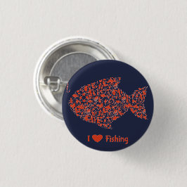 I Liebe Fischen von blauem Abzeichen Button