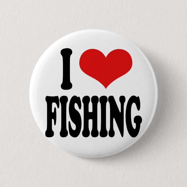 I Liebe-Fischerei Button (Vorderseite)