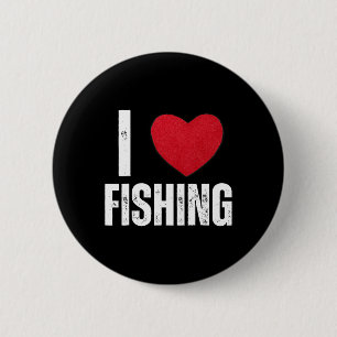 I Liebe Fischerei Geschenke für Kinder Fischen Män Button