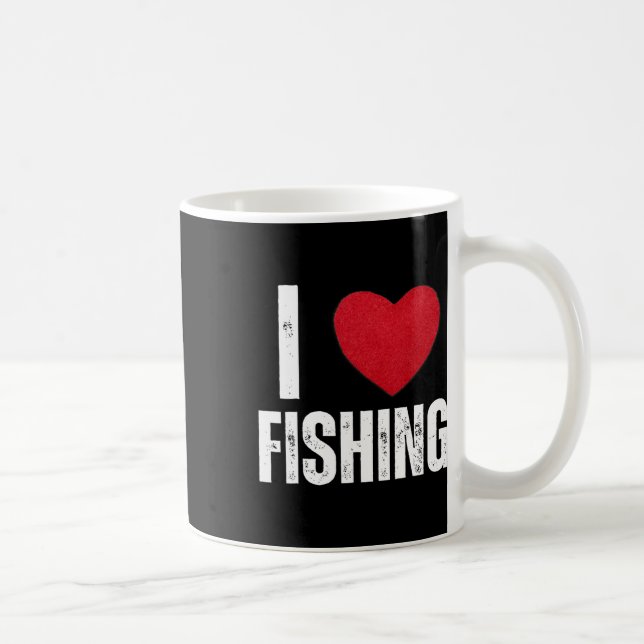 I Liebe Fischerei Geschenke für Kinder Fischen Män Kaffeetasse (Rechts)