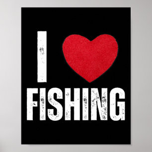 I Liebe Fischerei Geschenke für Kinder Fischen Män Poster