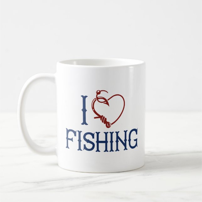 I Liebe Fischerei Kaffeetasse (Links)