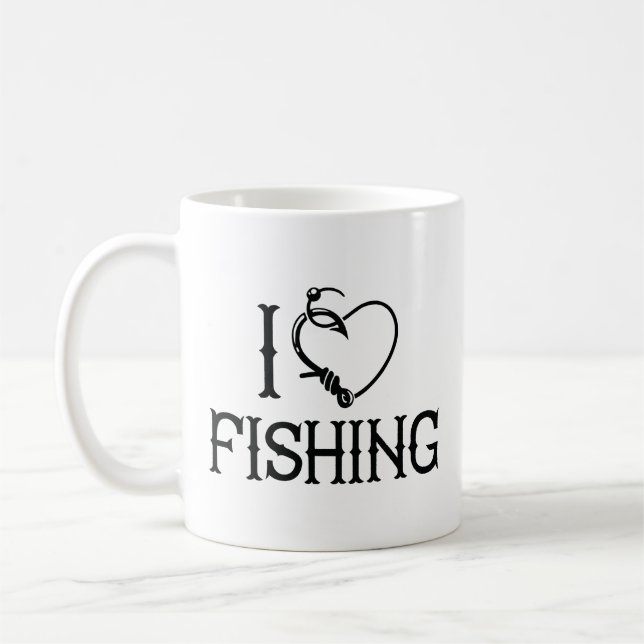 I Liebe Fischerei Kaffeetasse (Links)