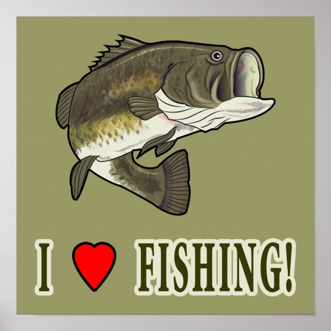 I Liebe Fischerei: Largemouth Bass Poster (Vorne)