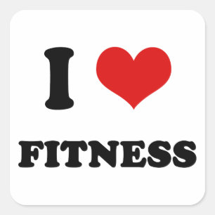 I Liebe-Fitness des Herz-I Quadratischer Aufkleber
