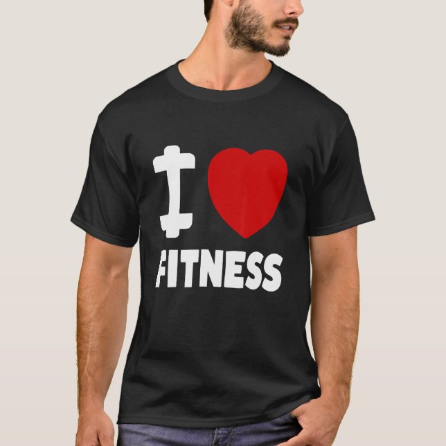 I Liebe Fitness Sport T-Shirt (Vorderseite)