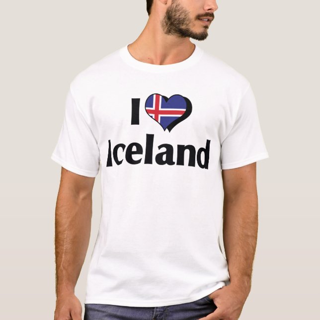 I Liebe - Flagge Islands T-Shirt (Vorderseite)