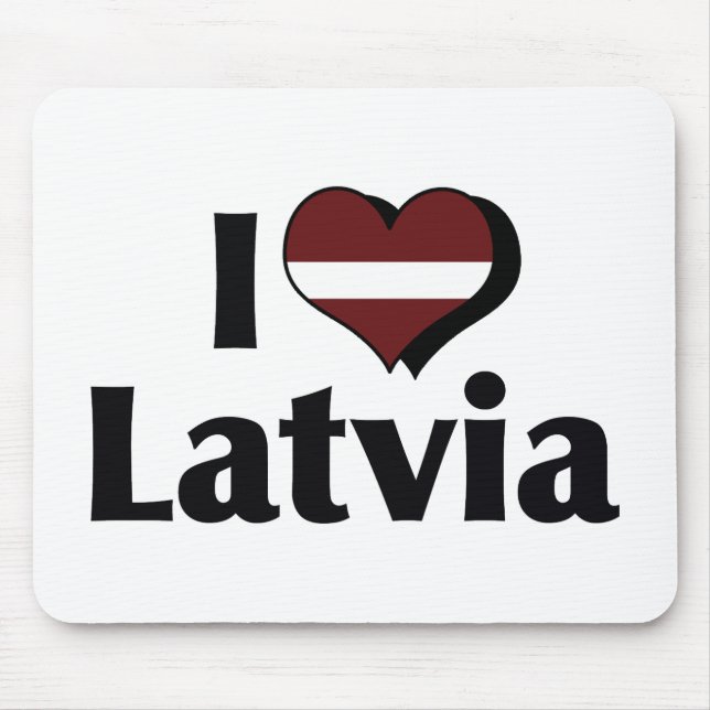 I Liebe - Flagge Lettlands Mousepad (Vorne)