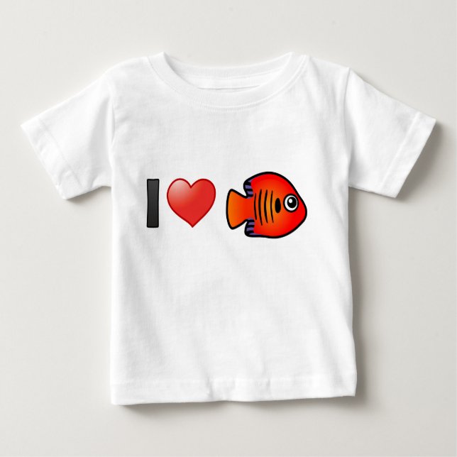 I Liebe Flame Angelfish Baby T-shirt (Vorderseite)