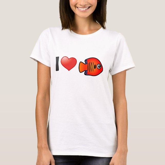 I Liebe Flame Angelfish T-Shirt (Vorderseite)