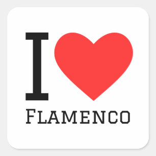 I Liebe Flamenco Quadratischer Aufkleber