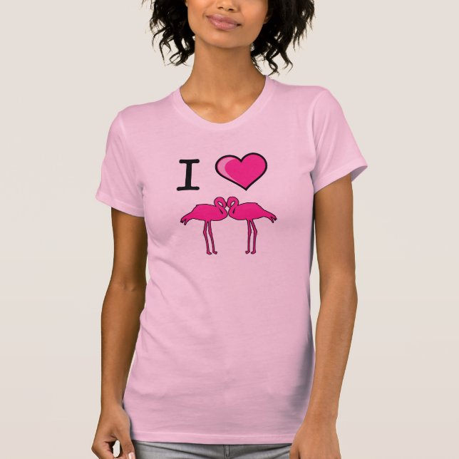 I Liebe-Flamingo-T - Shirt (Vorderseite)