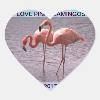 I LIEBE FLAMINGOS 2017 Herz-Aufkleber