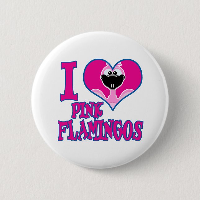 I Liebe Flamingos Button (Vorderseite)