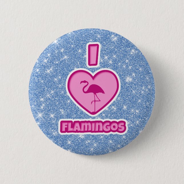 I Liebe Flamingos Button (Vorderseite)