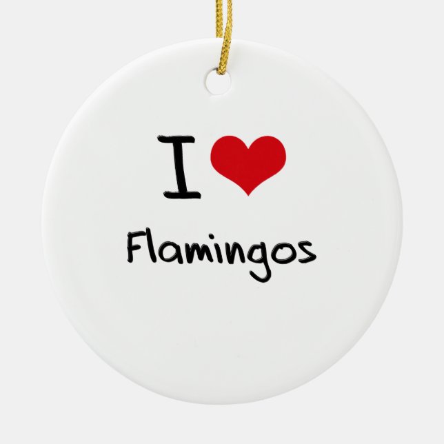 I Liebe-Flamingos Keramikornament (Vorne)