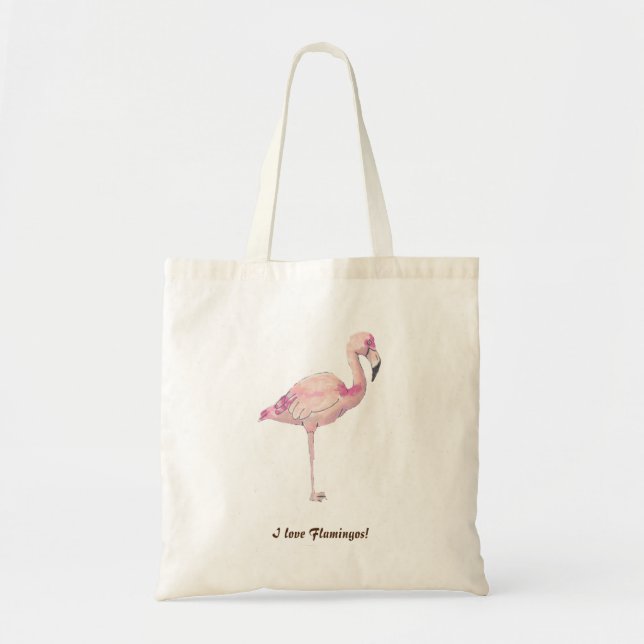 I Liebe Flamingos | Rosa Flamingo-Abbildung Tragetasche (Vorne)