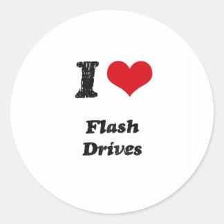 I Liebe FLASH-LAUFWERKE Runder Aufkleber