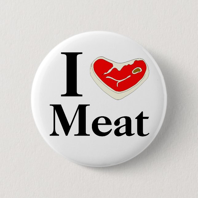 I Liebe-Fleisch-Knopf Button (Vorderseite)