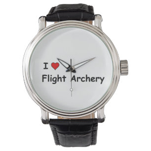 I Liebe Flight Bogenschießen Armbanduhr