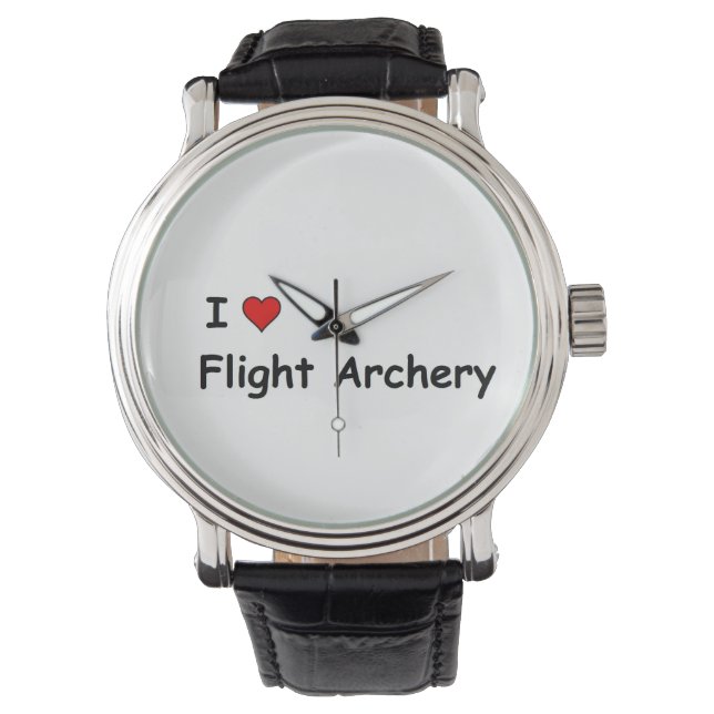 I Liebe Flight Bogenschießen Armbanduhr (Vorderseite)