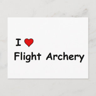 I Liebe Flight Bogenschießen Postkarte