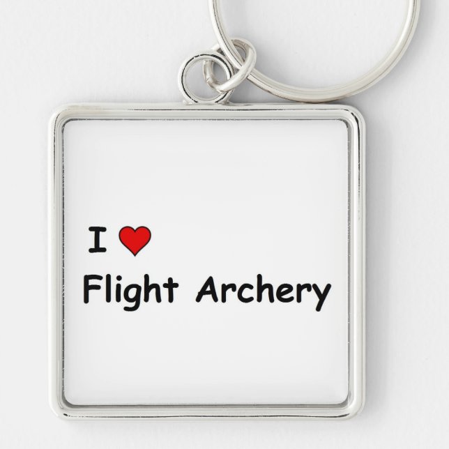 I Liebe Flight Bogenschießen Schlüsselanhänger (Vorne)