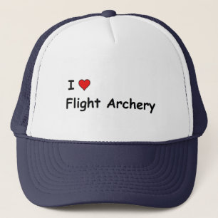 I Liebe Flight Bogenschießen Truckerkappe