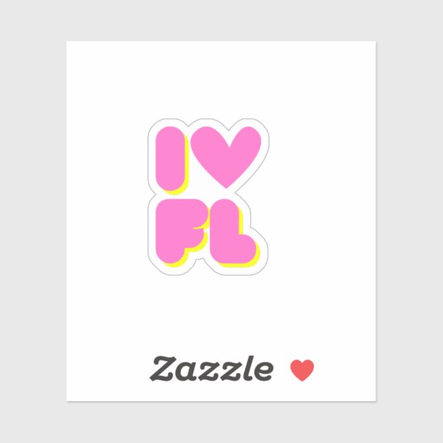 I Liebe Florida Aufkleber (Blatt)