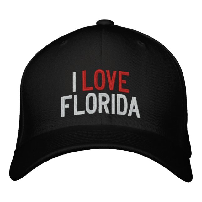 I LIEBE FLORIDA BESTICKTE BASEBALLKAPPE (Vorderseite)